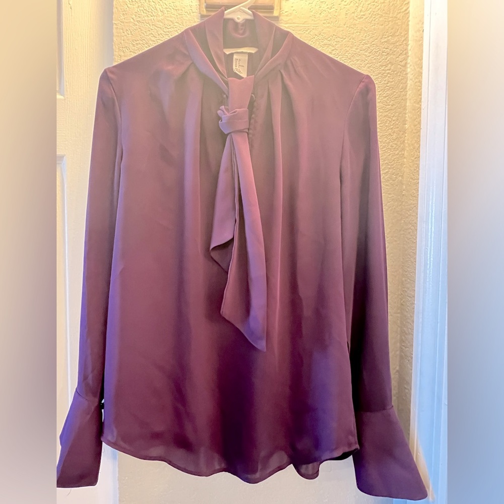Womens pussybowtie rayon blouse